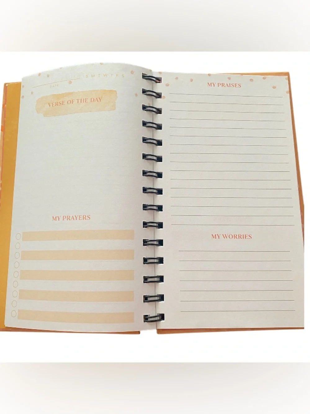 Inspirational Peach Spiral Journal - In The Morning When I Rise Give Me Jesus